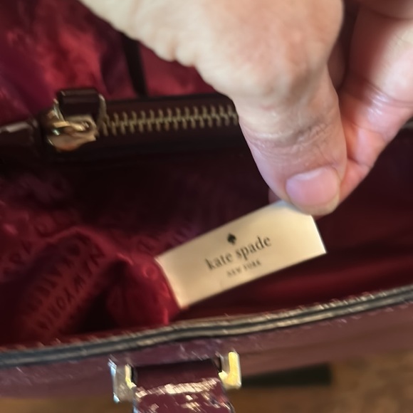 Kate Spade ♠️ New York, Bixby Place Mulled Wine Leather Elena Satchel - Picture 12 of 13